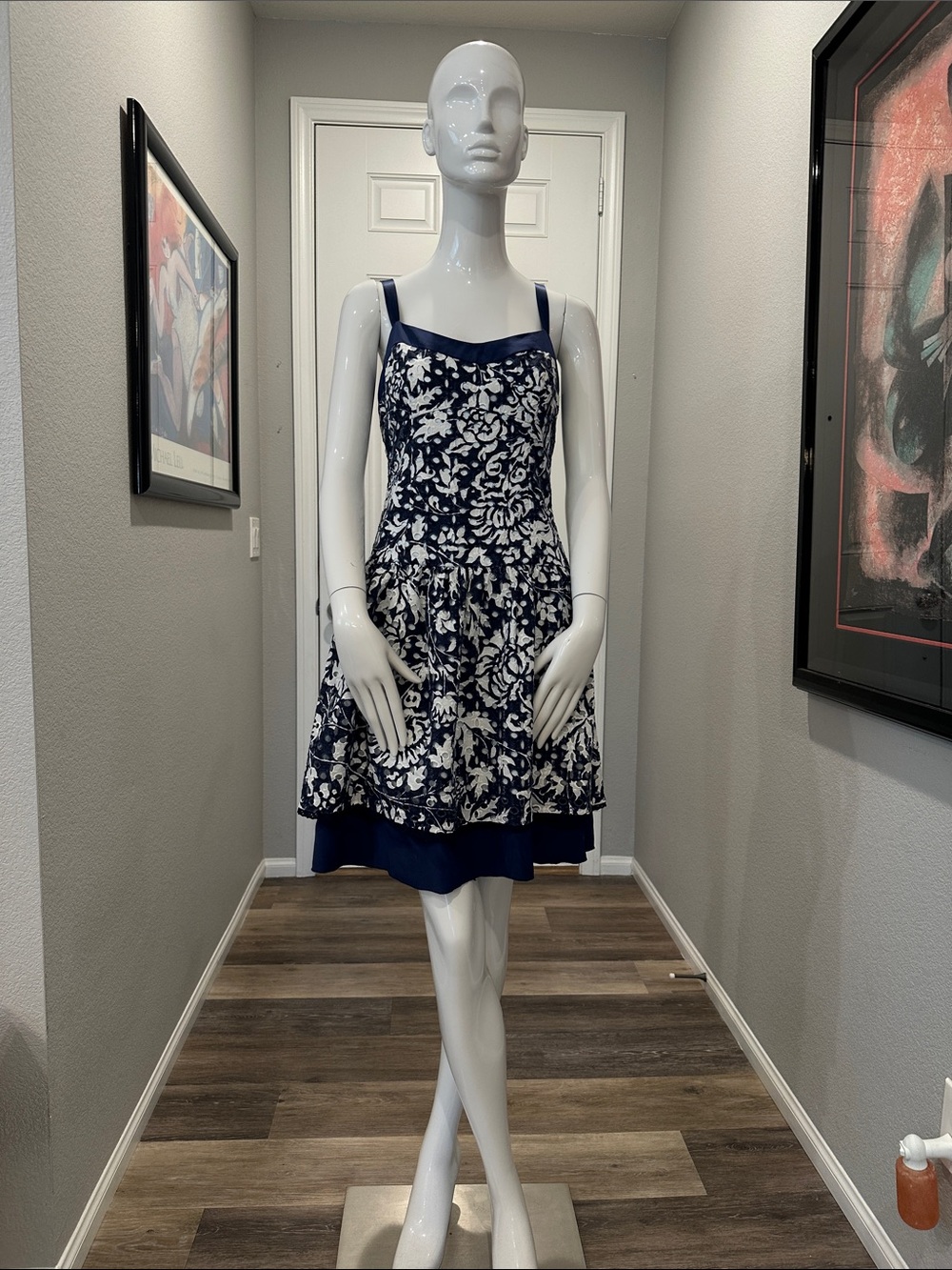 Navy and White Floral Sundress